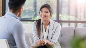 Attentive Counselor Talks With Patient