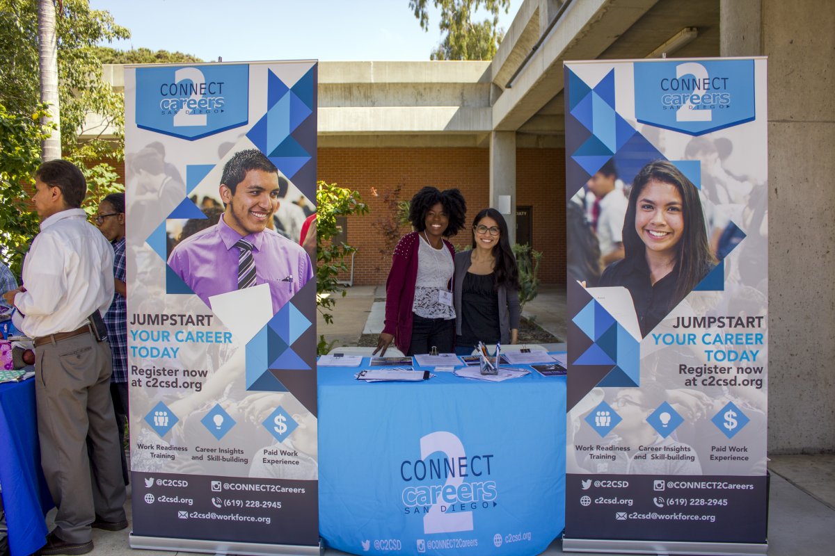 CONNECT2Careers exhibition table at Passport to Life 2015