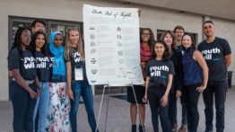 Youth Will group with Bill of Rights